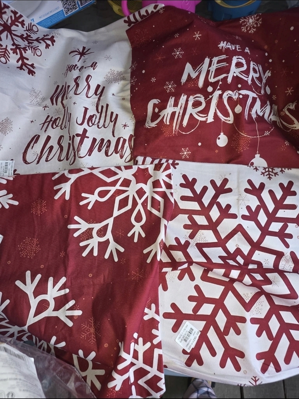 Christmas Holiday Pillow Case Covers. 18x18. Set Of 4! NEW!
